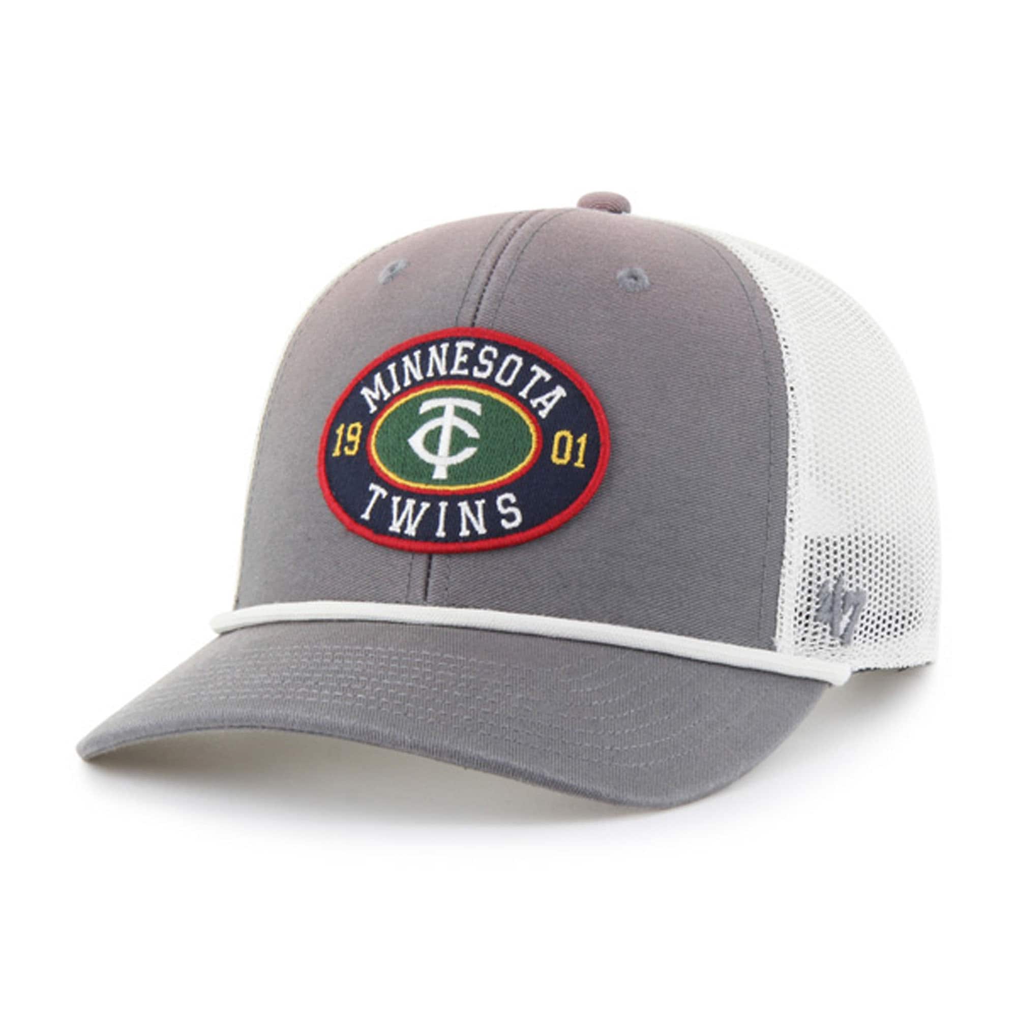 Minnesota Twins Pro Shop - men8217s minnesota twins 821747 graywhite tide sweep rope trucker adjustable hat Collection | Twins Fan Essentials