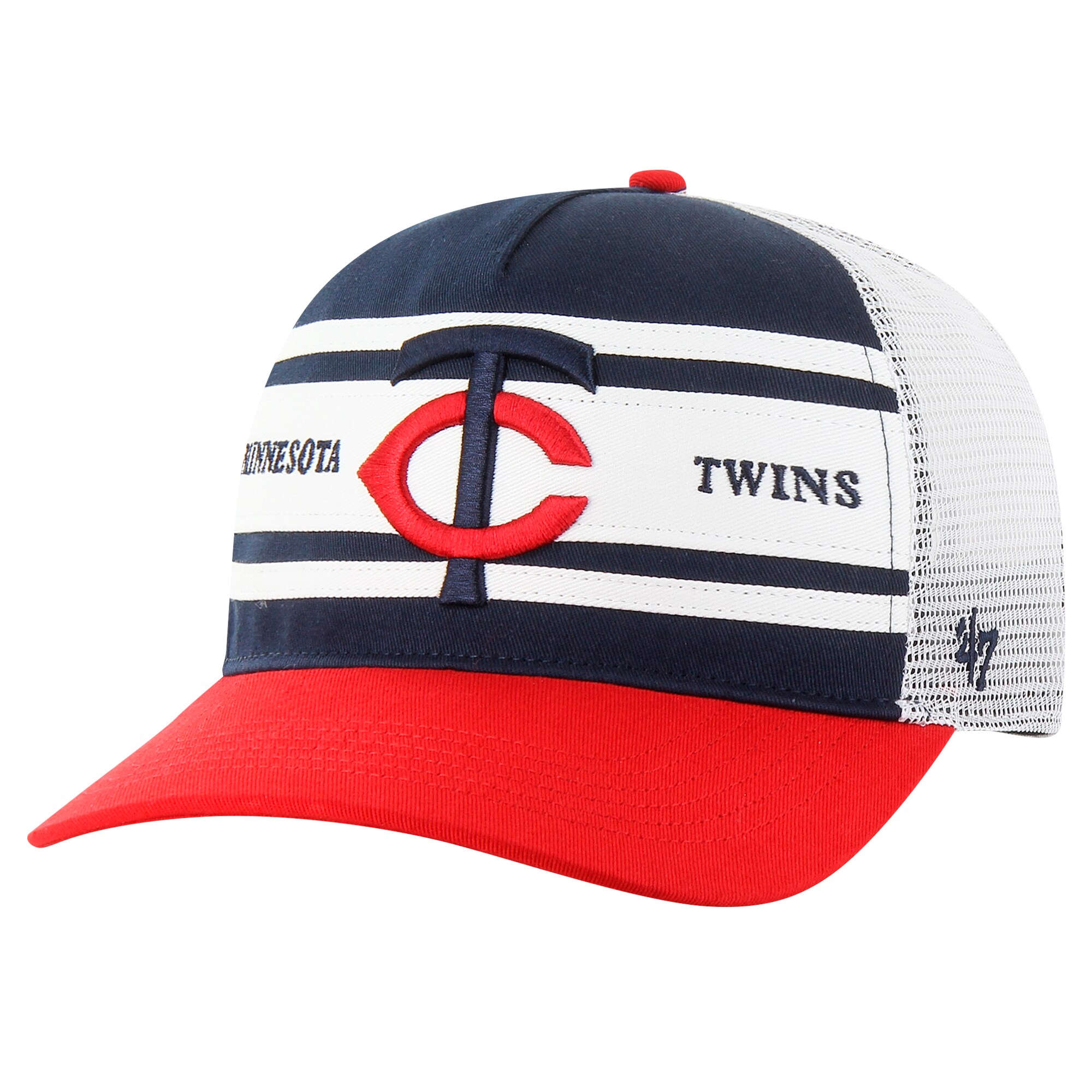 Minnesota Twins Pro Shop - Minnesota Twins Pro Shop – men8217s minnesota twins 821747 navy gridiron super stripe relaxed trucker hitch adjustable hat Collection | Twins Fan Essentials Collection | Twins Fan Essentials